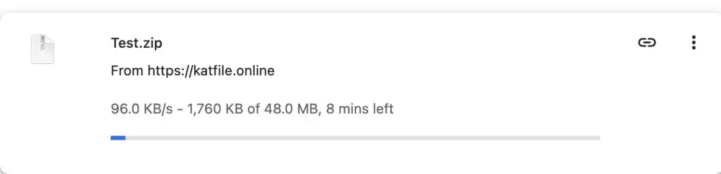 prueba de velocidad de descarga de la cuenta gratuita de katfile